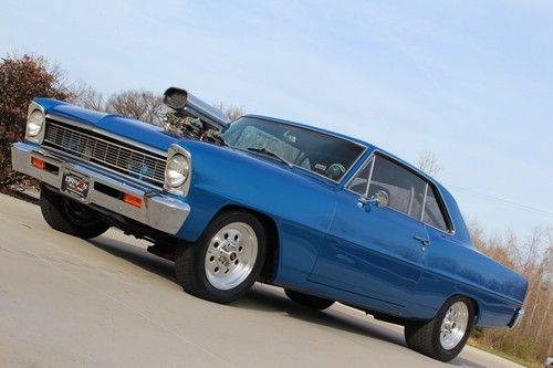 1966 chevy ii nova, blown 355ci sbc, mini tub, 750+hp, show paint and body