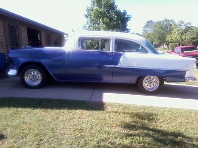 Blue &amp; white classic '55 chevy, super good daily driver