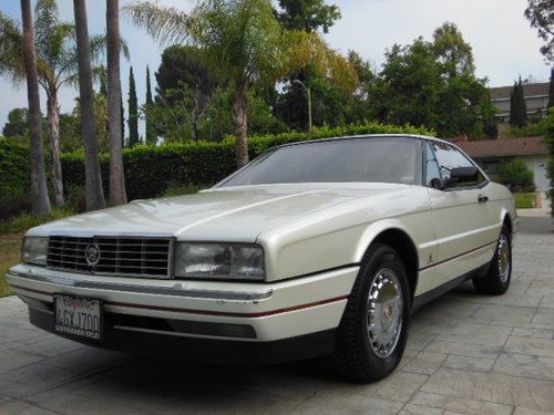 1987 cadillac allante convertible pearl white original tan leather