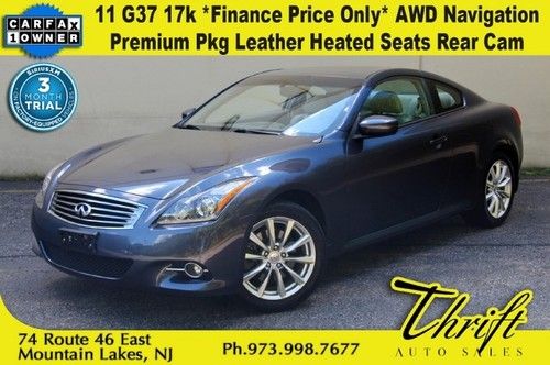 11 g37 17k finance price only* awd nav premium pkg leather heated seats rear cam