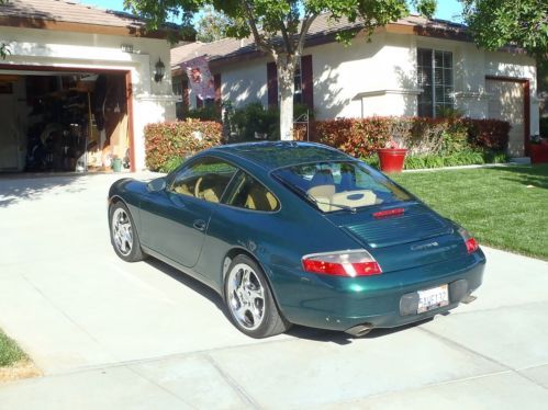 2001 porsch carrera, tiptrohnic, dk green, chrome wheels, beige interior