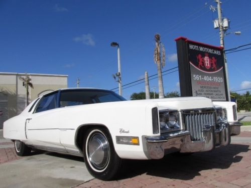 72 white caddy eldorado 8.2l v8 -low mi -power leather seat -whitewall tires