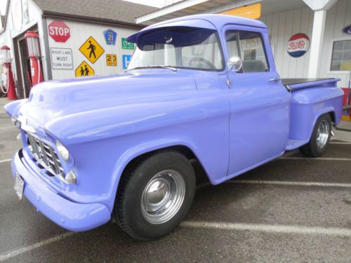 1956 chevy pickup truck big back window street rod hot rod 350 v8 4 speed