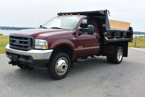 2004 ford f550 xl 4x4 low miles 6.0l powerstroke turbo diesel mason dump truck