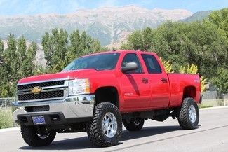 2013 chev silverado lt crew cab 6.6l duramax 4x4 lift tires wheels 1-owner