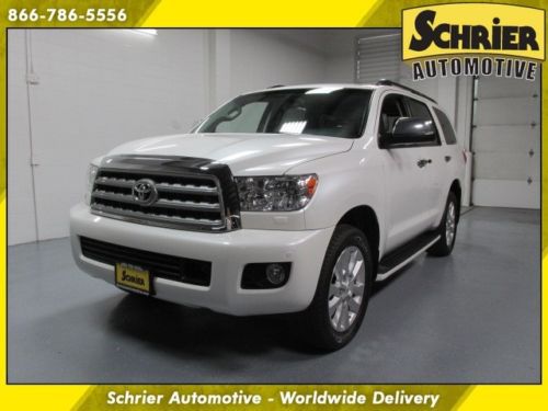 11 toyota sequoia platinum white 4x4 rear dvd navi bluetooth power liftgate