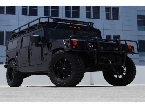 Hummer h1::satin black::predator bumper::fuel wheels::led&#039;s::racks::leather::