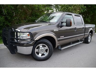 2006 ford f250 crew cab lariat 2wd diesel leather tonneau  clean carfax