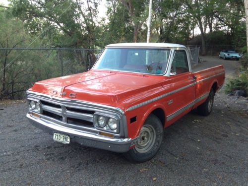 1970 gmc sierra grande pickup truck 2x4 lwb orange chevy 350 auto 69 68 71 72