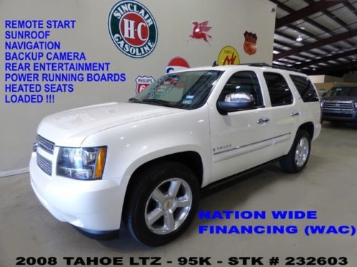 08 tahoe ltz 4x2,sunroof,nav,rear dvd,htd lth,3rd row,polish 20&#039;s,95k,we finance