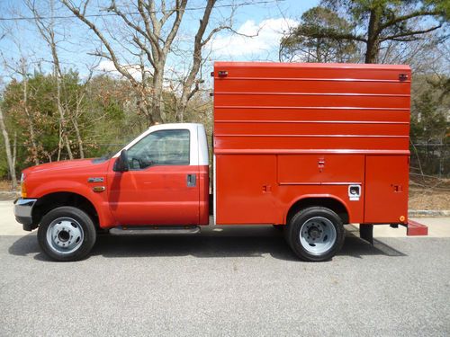 2001 ford f-450 7.3 turbo diesel dual wheel reading utility body