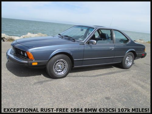 Rare &amp; exceptional rust-free 1984 bmw 633csi e24 shark! low miles + no reserve!