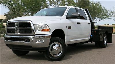 No reserve 2011 dodge ram 3500 1ton cummins diesel crew 4x4 w/ flatbed &amp;warranty