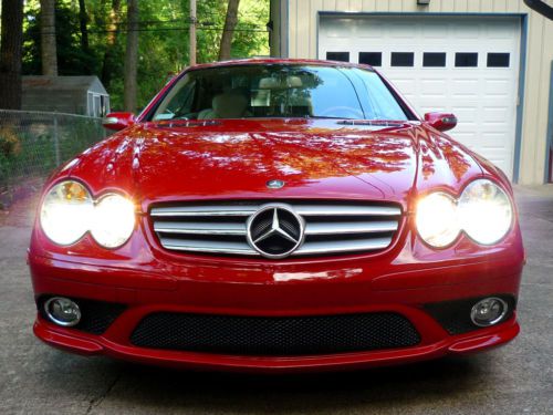 2007 mercedes-benz sl550 amg sport package, premium i, mars red/stone leather