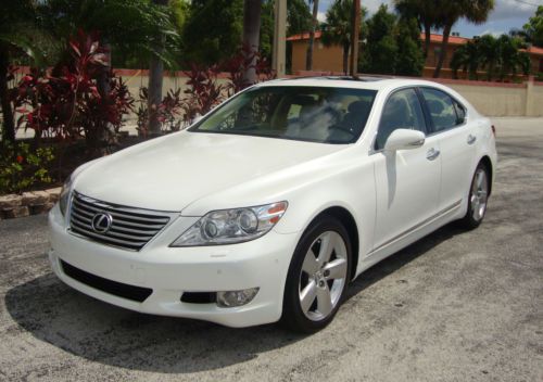 2011 lexus ls460 with navigation 24,330 miles white w tan 1 owner mint like new