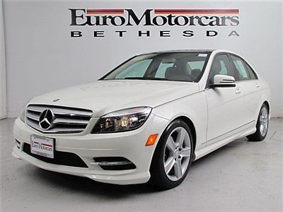 Cpo certified mercedes c300 c class 4matic navigation white sport 10 12 13 pano