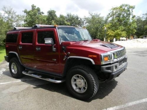 4x4 h2 hummer burgandy black leather moonroof outside spare 4x4 3rd row seat h2
