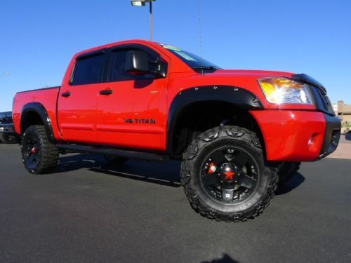 2010 nissan titan 5.6 se crew cab 4x4 used lifted truck for sale~low miles!