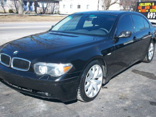 03 2003 bmw 7 series 745 li salvage repairable fixer runs leather nice