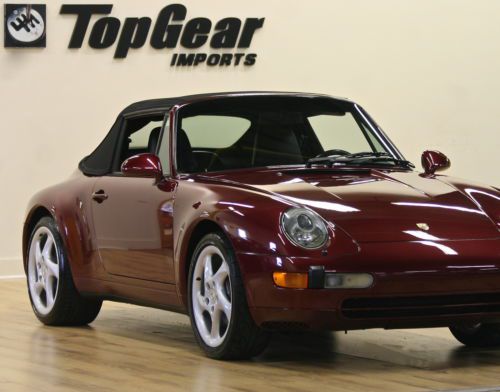 1996 porsche 993 c2 cabriolet 6 speed arena red with black full leather interior