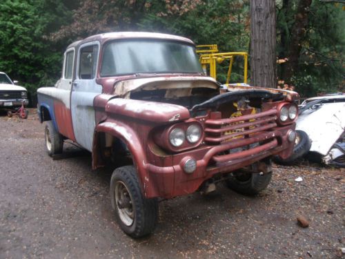 1958 dodge power wagon d100 duel cab 8 lug ford 4x4 rat rod ca project truck