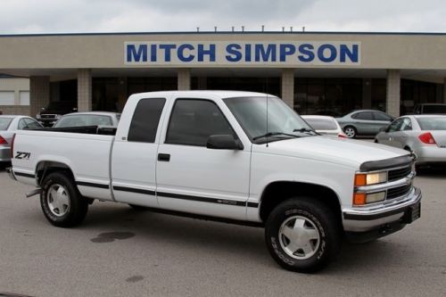 1998 chevrolet c/k 1500 extended cab z-71 white red leather georgia truck!