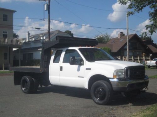 2003 ford f450 extended cab 4x4 7.3l diesel stake flat body (dump) truck runsgr8