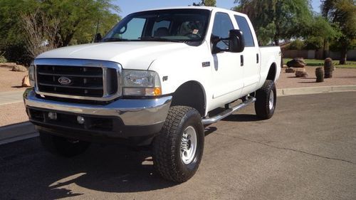 2002 ford f350 lariat 4x4 lifted crew cab truck no reserve loaded low miles az