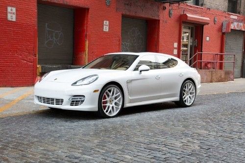 2011 porsche panamera turbo white all-wheel drive