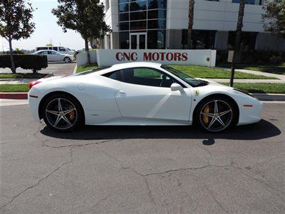 2013 ferrari 458 italia coupe white over black low miles sport wheels