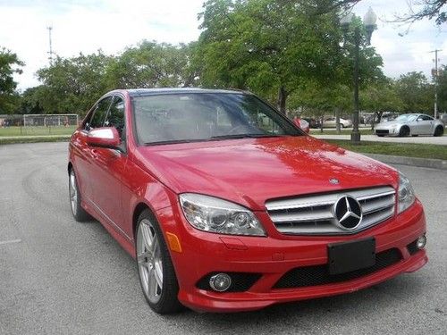 2009 mercedes benz c300 sport red/black leather loaded moonroof manual trans su