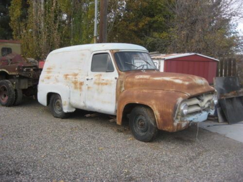 1955 ford f-100 panel truck, super original, runs, clear title, never molested