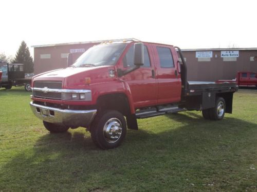 2006 chevrolet kodiak c4500 4x4 crew cab 4wd 11 ft flatbed duramax turbo diesel