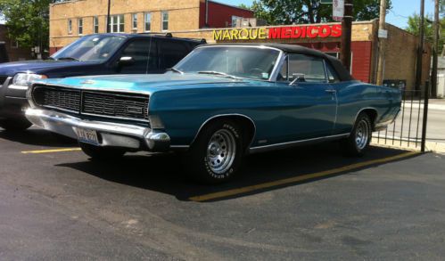 1968 ford galaxie xl blue convertible