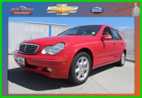 Red 2001 mercedes-benz c-class c240 sunroof sedan rwd leather heated seats