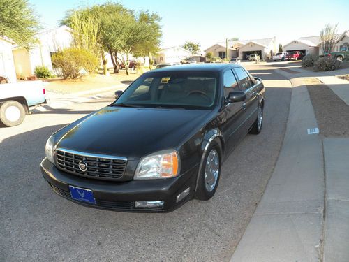 2002 cadillac dts deville 4-door sedan black grey