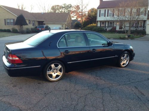 2004 lexus ls430 sport sedan onyx blue pear/tan low miles clean carfax