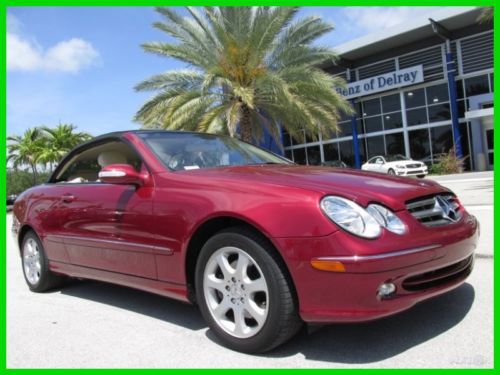 04 firemist red clk-320 3.2l v6 convertible *bose cd changer *low miles *florida