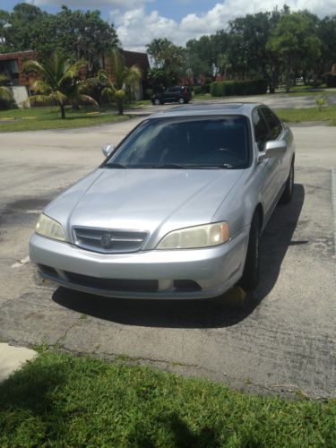 Acura 3.2tl 2001 silver 4 door sedan black int leather seats navigation cold a/c