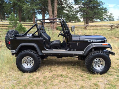 1984 jeep cj7 laredo 5.7l 350 v8 black 127k lift rust free original