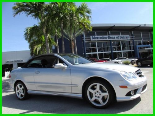 07 iridium silver clk-550 5.5l v8 convertible *amg alloy wheels *low miles *fl