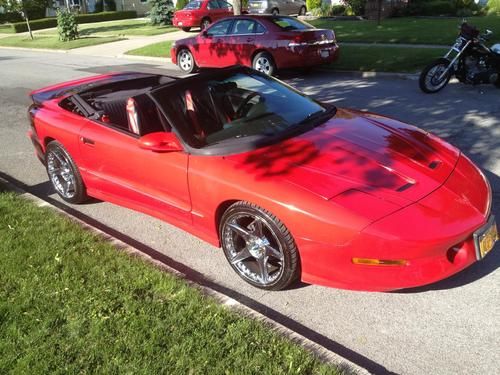 Red 1995 pontiac firebird trans am convertable