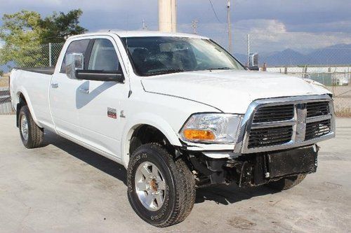 2012 dodge ram 3500 laramie crew cab 4wd damaged salvage loaded turbo diesel!!!