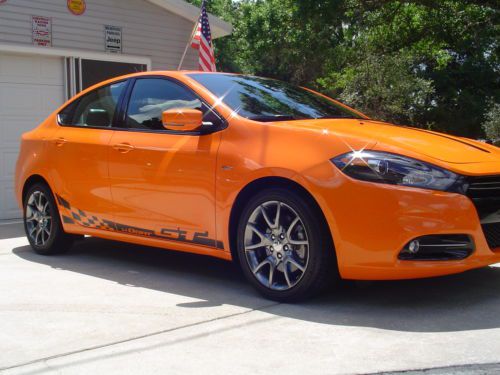 2014 dodge dart gt, orange, &#039;one of kind&#039; gt graphics, sunroof, leather, loaded