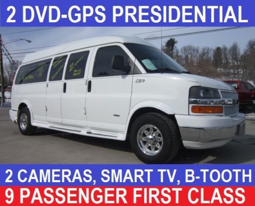 9 passenger presidential, 2dvd, gps,2rvc,custom conversion van