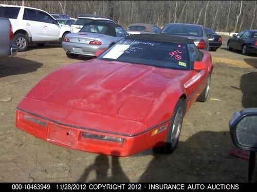 1989 chevrolet corvette base convertible 2-door 5.7l salvage nj title flooded