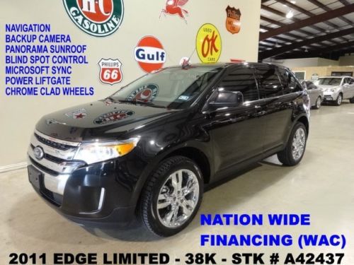 2011 edge limited,vista roof,nav,back-up,htd lth,sync,chrome 20&#039;s,38k,we finance