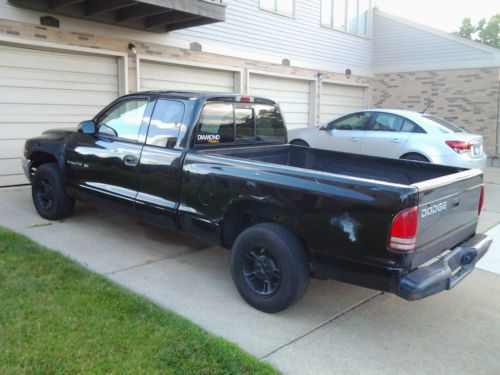 1999 dodge dakota pickup truck - black w/ gray interior - extended cab