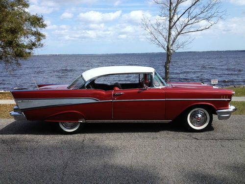 Restored 1957 chevrolet belair sport coupe 2 door hardtop w/ 46k original miles