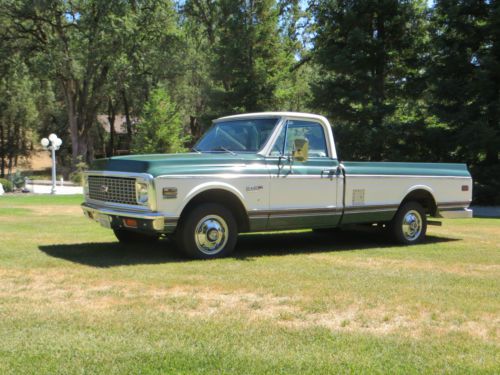 1972 cheyenne super a/c chevy truck wood bed one owner lwb buildsheet! pickup